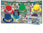 Rainbow Blast New Year Assortment for 10 Rainbow Blast Assortment, rainbow, assortment, party favors, hat, tiara, horn, centerpiece, streamer, new year's eve, wholesale, inexpensive, bulk, decoration, nye, new year