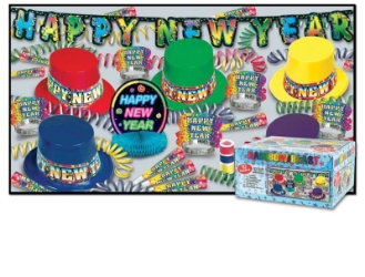 Rainbow Blast New Year Assortment for 10 Rainbow Blast Assortment, rainbow, assortment, party favors, hat, tiara, horn, centerpiece, streamer, new years eve, wholesale, inexpensive, bulk, decoration, nye, new year