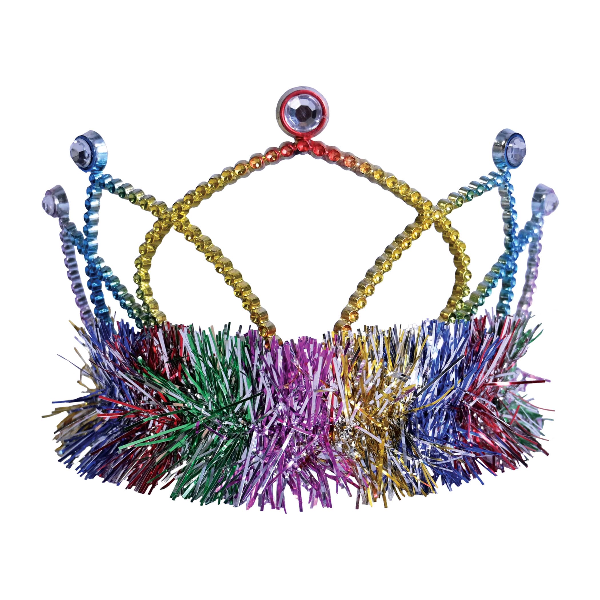 Rainbow Colored Plastic Tiara (Pack of 12) rainbow colored plastic tiara, rainbow tiaras, plastic tiaras, princess party favors, birthday party tiaras, rainbow party accessories, dress up crowns, princess crowns for kids, colorful tiaras, party favor giveaways, photo booth props, themed party accessories, childrens party supplies, rainbow party decorations, pack of 12 tiaras