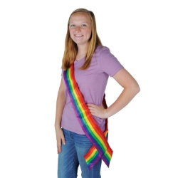 Bright Rainbow Satin Sash