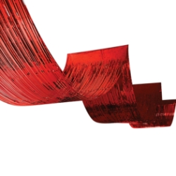 Red 1-Ply Metallic Fringe Ceiling Curtain
