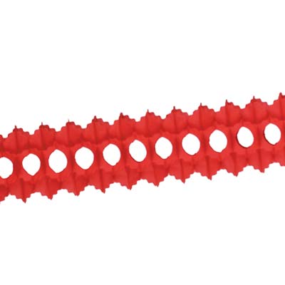 Red Arcade Garland made of tissue material.