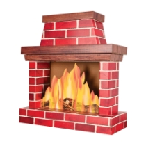 Red Brick 3-D Fireplace Prop