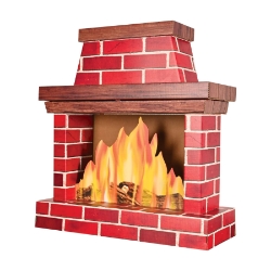 Red Brick 3-D Fireplace Prop