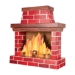 Red Brick 3-D Fireplace Prop