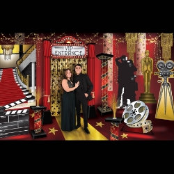 Red Carpet Prom Kit (38 Total Pieces Per Kit) red carpet prom kit, Hollywood prom decorations, award night décor, red carpet party supplies, star themed prom kit, 3D prom props, Hollywood stand-ups, Party Express prom kit