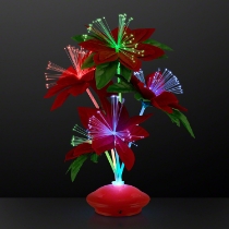 Red Christmas Flowers Light Up Centerpiece (Pack of 12) red Christmas centerpiece, light up holiday centerpiece, LED Christmas flowers, Christmas table décor, glowing holiday centerpiece, festive LED decorations, Christmas party table lights, holiday floral centerpiece, Party Express Christmas décor, LED flower centerpiece