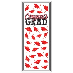 Red Congrats Grad Door Cover