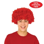Red Curly Wig (Pack of 6) red curly wig, red wig pack, synthetic fiber wig, flame resistant wig, costume wigs, party wigs, group costume accessories, one size fits most wig, team spirit wigs, Party Express wigs