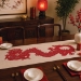 Red Felt Dragon Table Runner (Pack of 12) - 56549