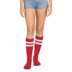Red Knee Socks (Pack of 12 Pairs) red knee socks, knee high socks red, one size fits most socks, polyester blend socks, team socks, spirit day socks, cheer socks, costume socks, bulk socks pack, Party Express socks