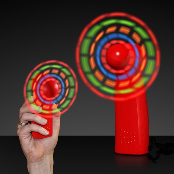 Red Light Up Mini Fans (Pack of 12) Light Up Mini Fans, light up, fans, mini, party favor, july 4th, new year's eve, wholesale, inexpensive, bulk