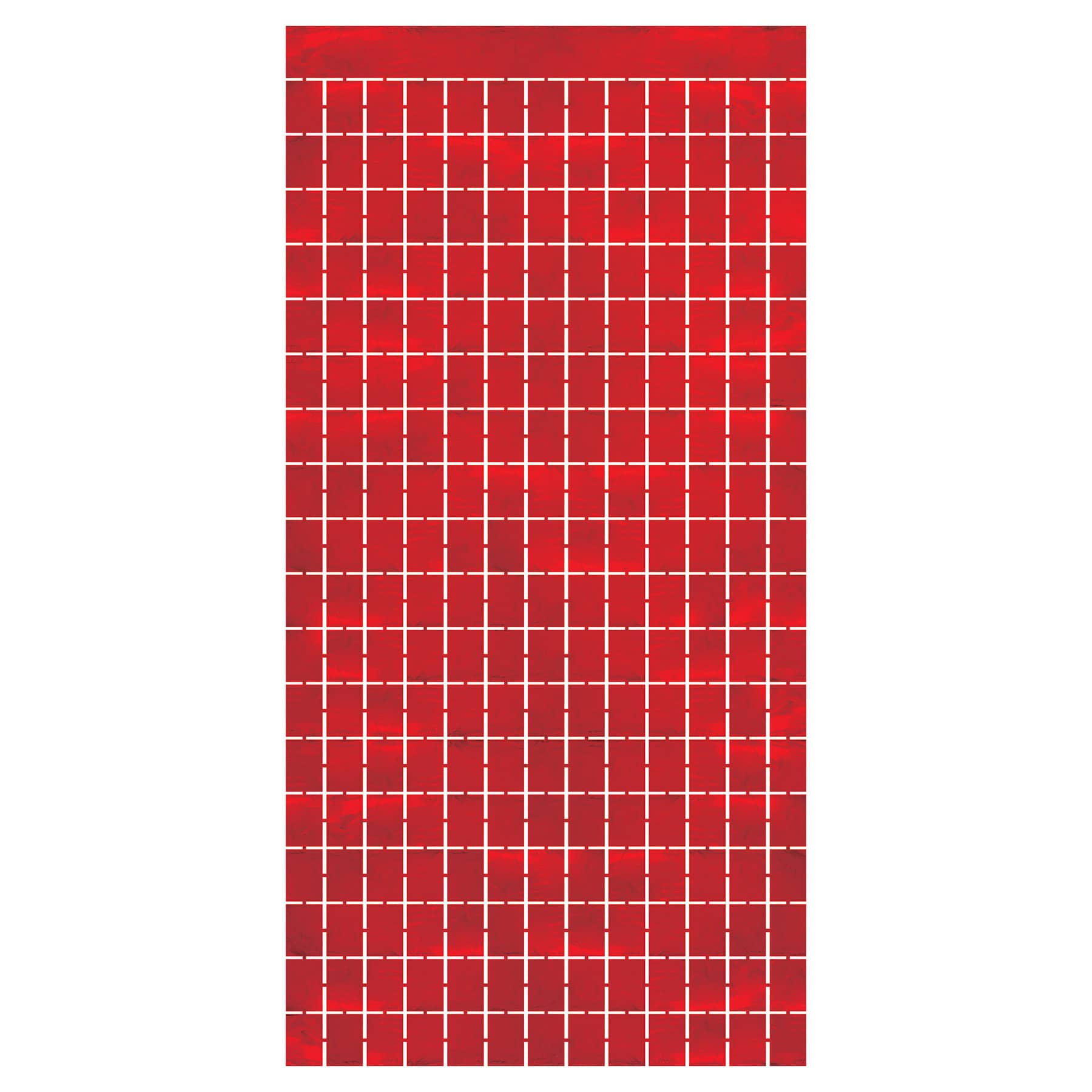 Red Metallic Square Curtain