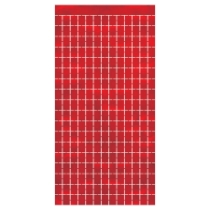 Red Metallic Square Curtain