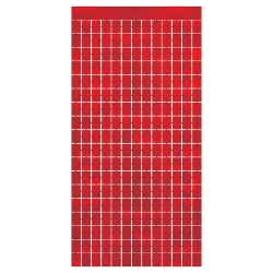 Red Metallic Square Curtain