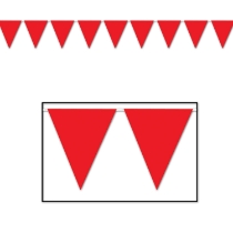 Red Pennant Banner (Pack of 12) red pennant banner, all-weather pennant banner, red party decorations, outdoor event banners, sports team pennants, red flag banner, Party Express pennant banner, festival decorations, school event décor, red hanging banner