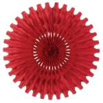 Red Tissue Fan (Pack of 12) red tissue fan, 25 inch tissue fan, red party decorations, tissue paper fan, hanging party décor, Party Express tissue fan, red wall décor, event backdrop decorations