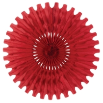 Red Tissue Fan (Pack of 12) red tissue fan, 25 inch tissue fan, red party decorations, tissue paper fan, hanging party décor, Party Express tissue fan, red wall décor, event backdrop decorations