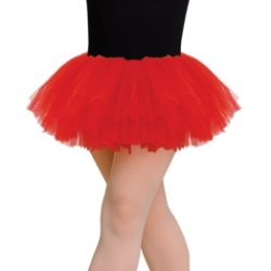 Red Tutu (Pack of 6) red tutu, red tulle skirt, tutu pack of 6, 5-layer tutu, elastic waistband tutu, costume tutus, party tutus, group costume accessories, one size fits most tutu, Party Express tutus
