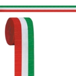 Red, White & Green Crepe Streamer Decoration