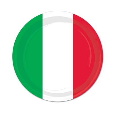 Red, White & Green Striped Plates  