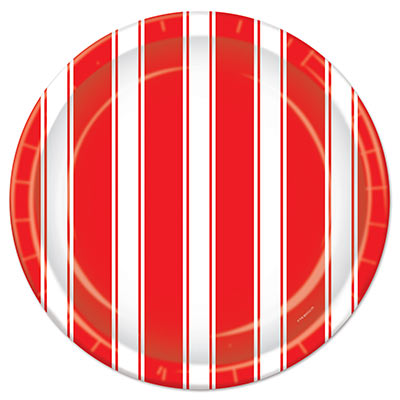 Red & White Stripes Plates 