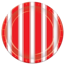 Red & White Stripes Plates 