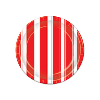 Red and White Stripe Plates