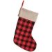 Red and Black Plaid hanging fabric Christmas stocking