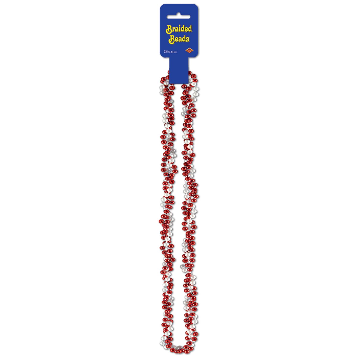 Red and White Braided Beads