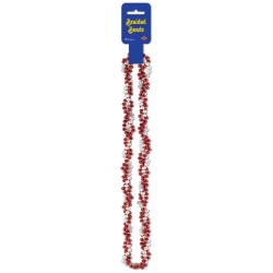 Red and White Braided Beads