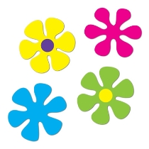 Bright Colored Retro Flower Cutouts for that 70's themed party