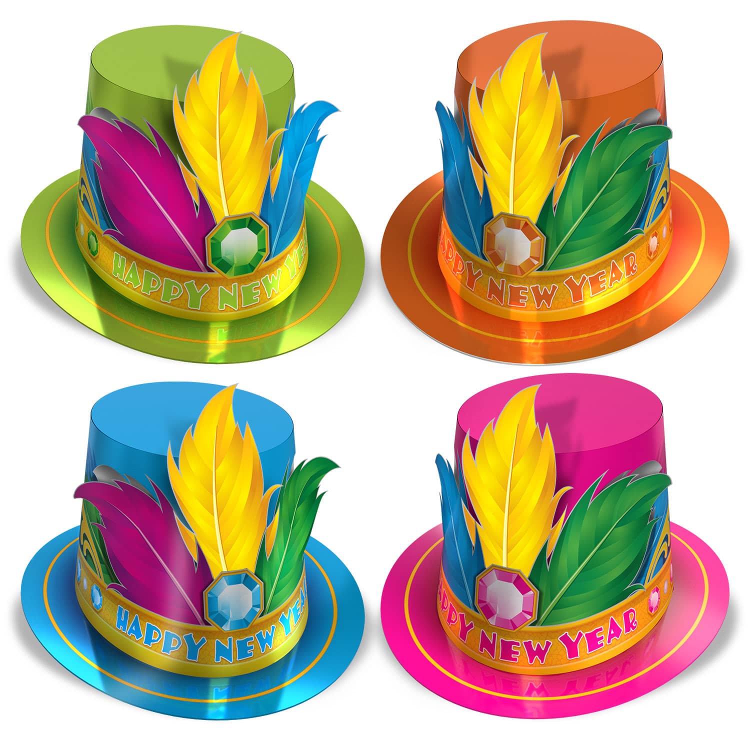 Rio Hi-Hats (Pack of 25) Rio Hi-Hats, hi-hats, hat, party favor, new years eve, wholesale, inexpensive, bulk