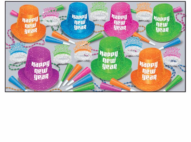 Neon New Years Eve Party kit for 50 people