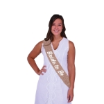 Rose Gold Bride To Be Glittered Sash with white lettering