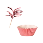 Rose Gold Metallic Cupcake Liners & Picks