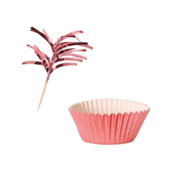 Rose Gold Metallic Cupcake Liners & Picks