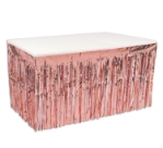 Rose Gold Metallic Table Skirting (Pack of 6) rose gold metallic table skirting, 1-ply table skirt, 30 x 14 table skirting, made in USA party décor, metallic rose gold table skirt, bulk table skirts, event table decorations, banquet table skirting, Party Express table skirts