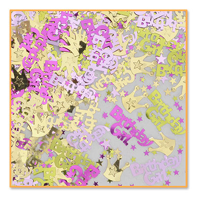 Royal Birthday Girl Metallic Confetti with stars and crowns