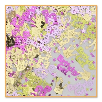 Royal Birthday Girl Metallic Confetti with stars and crowns