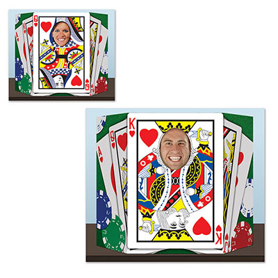 Royal Flush Photo Prop with king on one side and queen on the other.