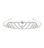 Silver tiara with shimmering rhinestones.