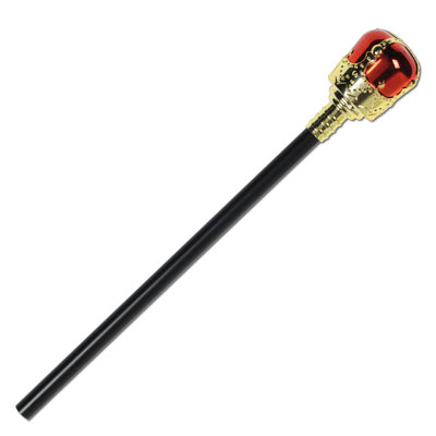 Royal Scepter with black handle and Shiny Red/Gold  top