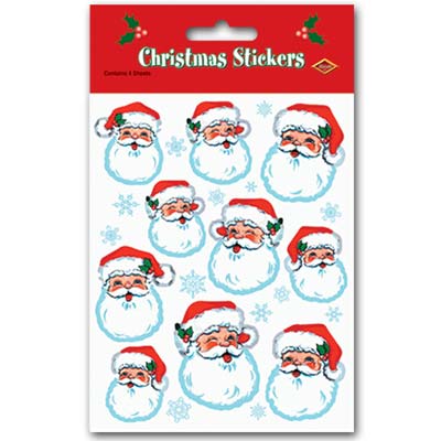 Santa Face Stickers for Christmas