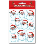 Santa Face Stickers for Christmas