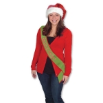Santa's Helper Satin Sash (Pack of 6) Santa's Helper Satin Sash, decoration, winter, christmas, party favor, wholesale, inexpensive, bulk
