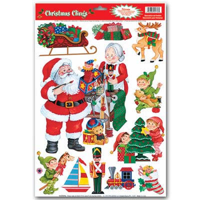 Santa's Workshop Cling Decorations