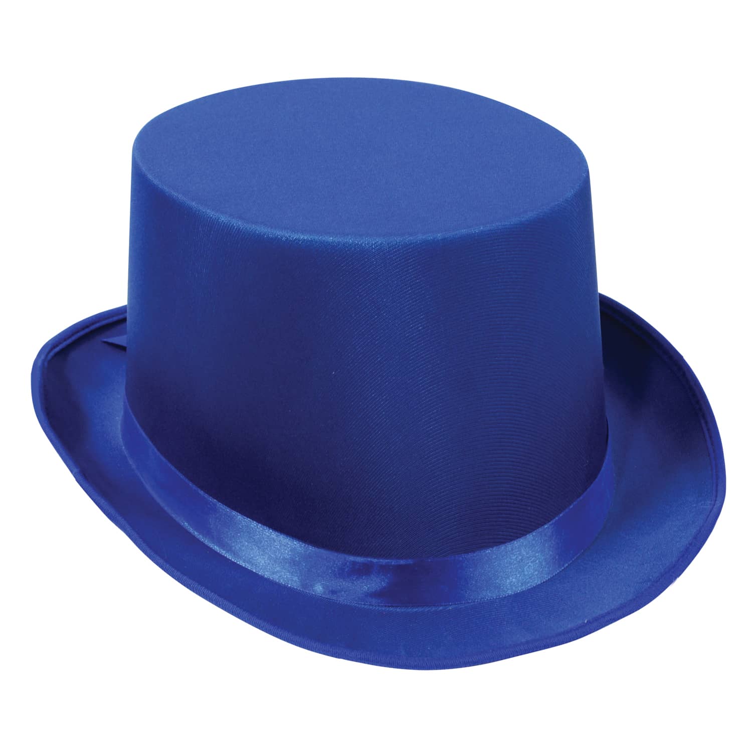 Blue Satin Sleek Top Hat (Pack of 6) hi, hat, party, favor, nye, blue, wholesale, bulk, royal
