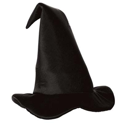 Satin-Soft Black Witch Hat (Pack of 12) Halloween, satin, soft, black, witch, hat, costume 
