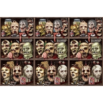 Scary Heads Backdrop (Pack of 6) Hallowen, head, backdrop, photo, pictures, prop, guts, monster 